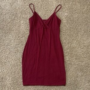 Burgundy Strap Dress